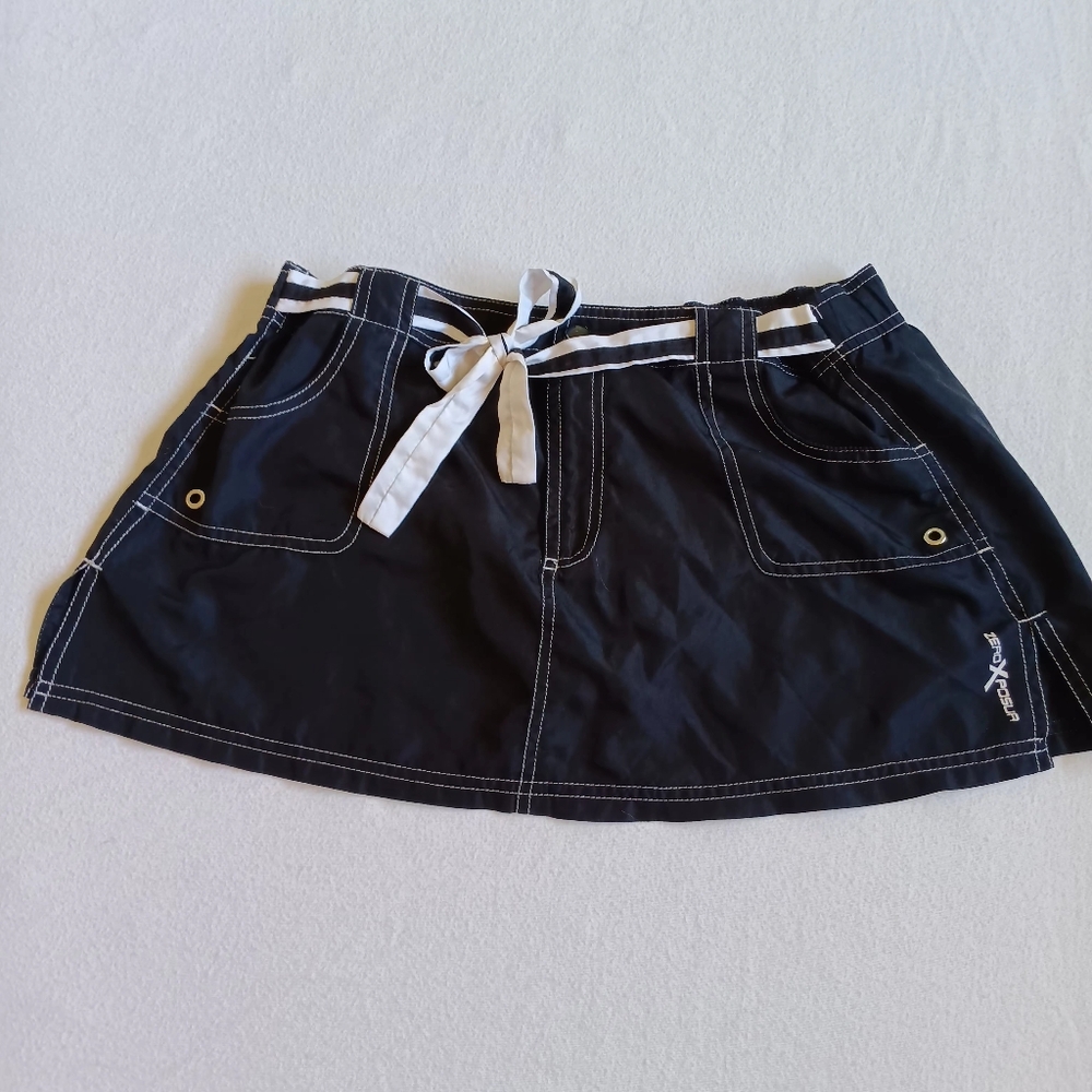 ZeroXposur Girls Sz 12 Black Cargo Swim Skirt Skort Athletic Outdoor Lightweight